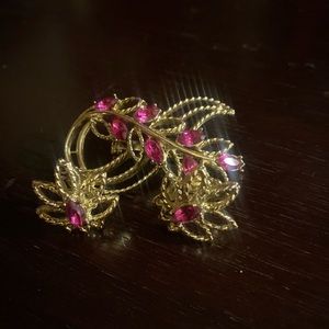 Antique Brooch and clip on earring set